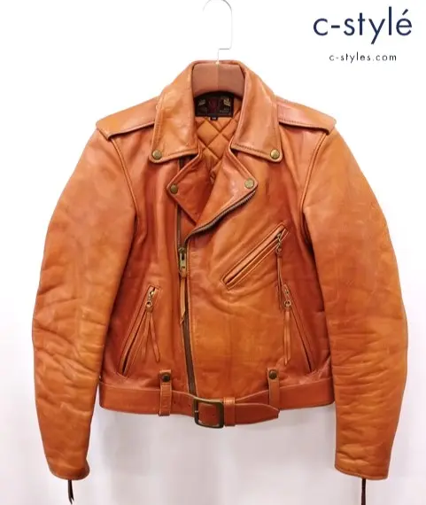 RED MOON レッドムーン ダブルライダースレザージャケット 38 キャメル