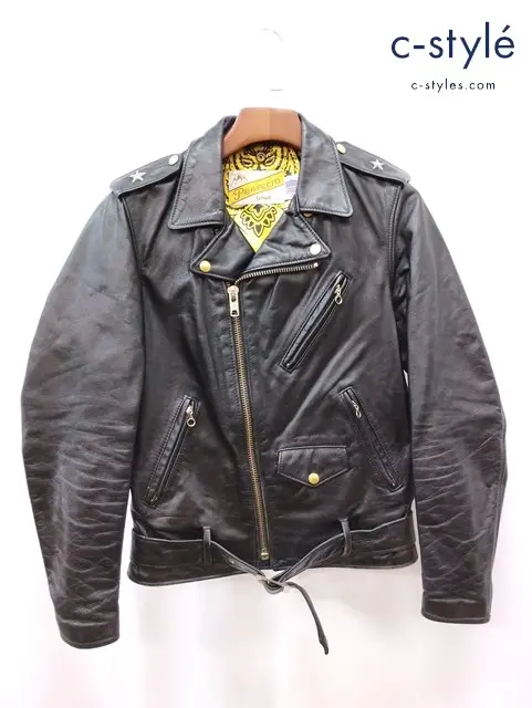 Schott ショット ダブルライダースレザージャケット ワンスター 36 ブラック