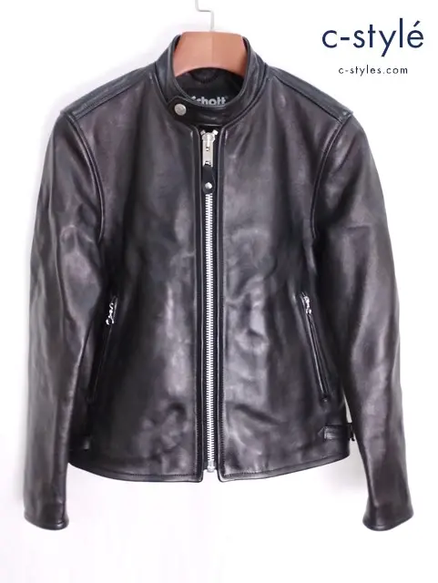 Schott ショット レザージャケット S ブラック 782-3950078 シングルライダース 革ジャン