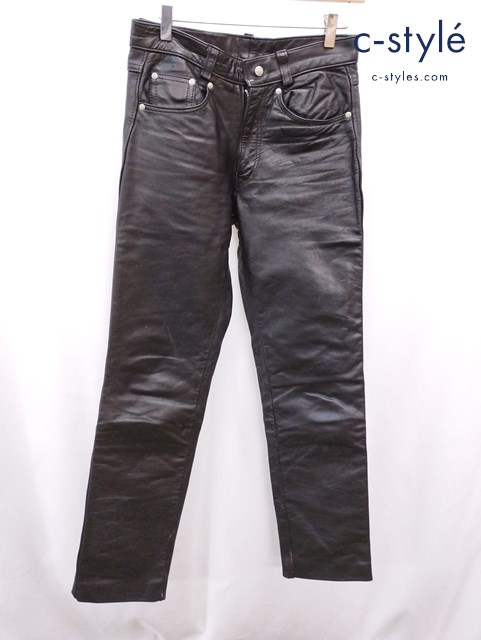 Schott ショット レザーパンツ 28 ブラック