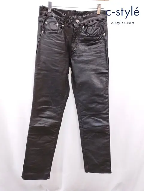 Schott ショット レザーパンツ 28 ブラック