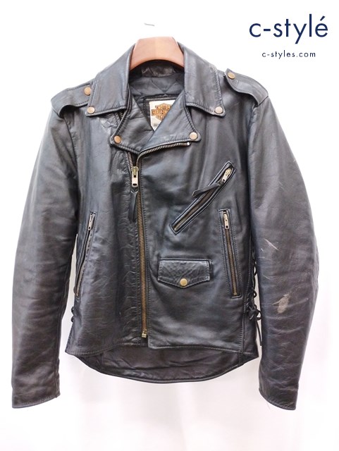 Harley-Davidson ハーレーダビッドソン ダブルライダースレザージャケット 36 ブラック