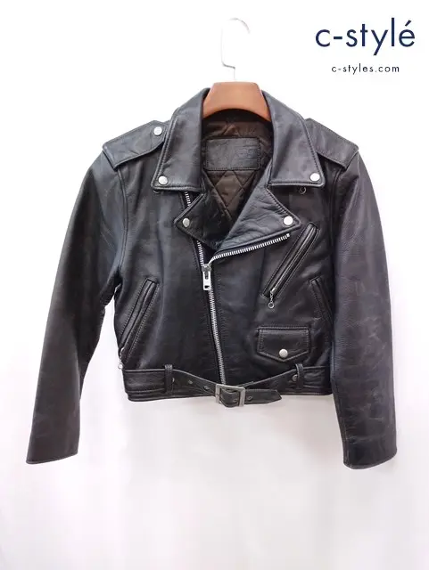 AERO LEATHER エアロレザー ダブルライダースレザージャケット F ブラック