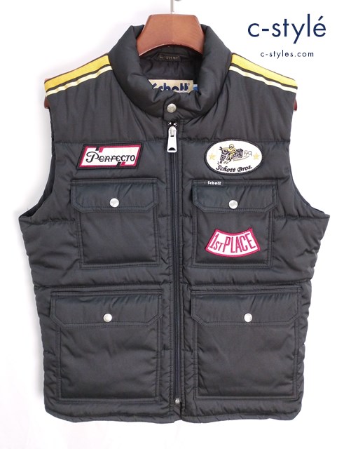 Schott ショット 中綿ベスト L ブラック 3192005 バイク用品 ライダースベスト