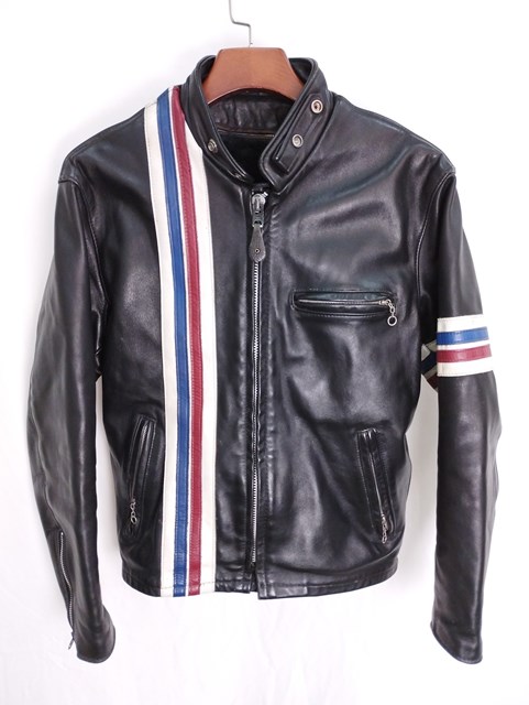 Schott ショット イージーライダース 40 ブラック 671 ライン入り シングルライダース ハンガー付き