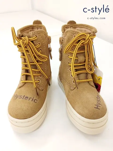 HYSTERIC MINI ヒステリックミニ サイドジップブーツ XS ベージュ 1692241 キッズ 男の子 女の子