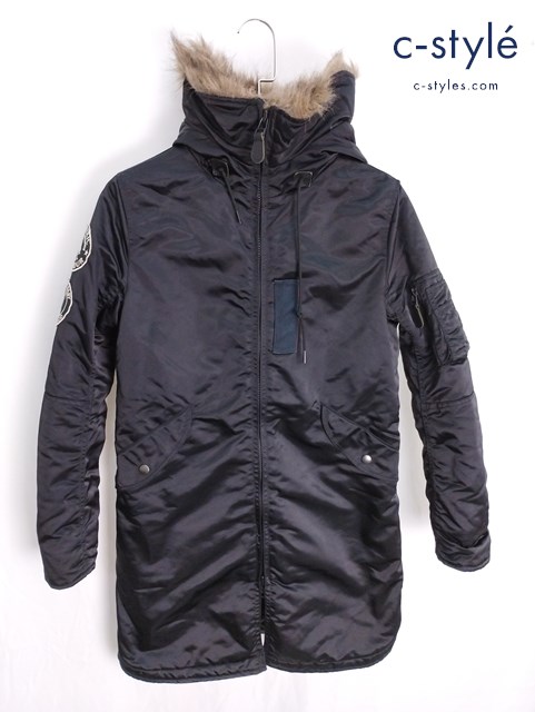 HYSTERIC GLAMOUR ヒステリックグラマー ファー付コート FREE ブラック 0113AC01