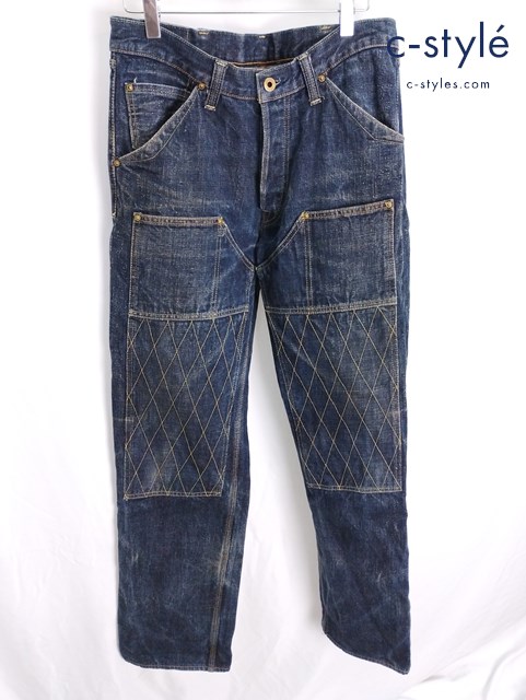 TROPHY CLOTHING トロフィークロージング デニムパンツ 33 インディゴ ボタンフライ 綿100％ 日本製