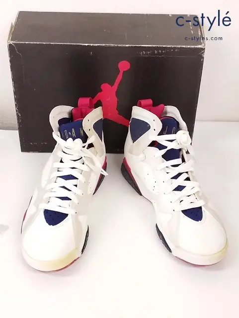 NIKE ナイキ スニーカー 26cm WHITE/MNNAVY-TRURED AIR JORDAN 7 920406FT1 130157 110 00 靴