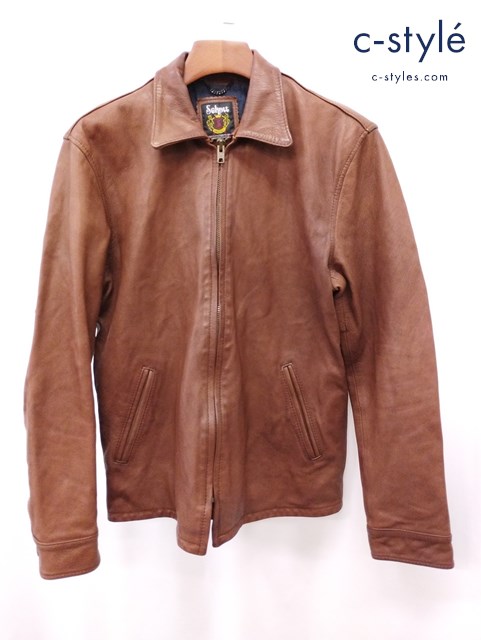 Schott ショット レザージャケット L ブラウン系 3161053 やぎ革 LEATHER JACKET