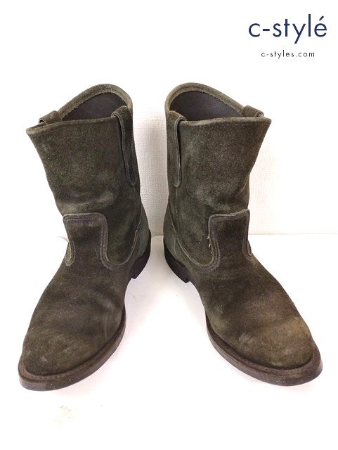 RED WING レッドウィング ペコスブーツ Leather Upper 8・1/2 グリーン系 8186 スエード USA製 靴