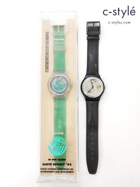 SWATCH スウォッチ 腕時計 自動巻 automattic グリーン EARTH SUMMIT’92 ブラック BLACK MOTION SAB100