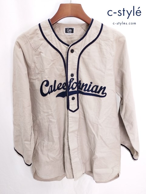 CALEE キャリー ベースボールシャツ MEDIUM ベージュ系 綿100％ 日本製