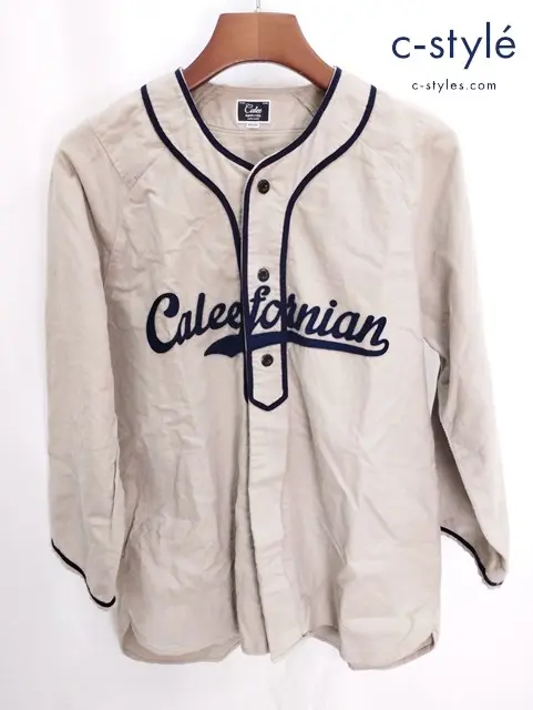 CALEE キャリー ベースボールシャツ MEDIUM ベージュ系 綿100％ 日本製