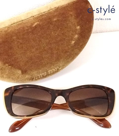 Miu Miu ミュウミュウ サングラス SMU0O 53□20 ブラウン系 KAZ-6S1 140 3N フルリム レディース