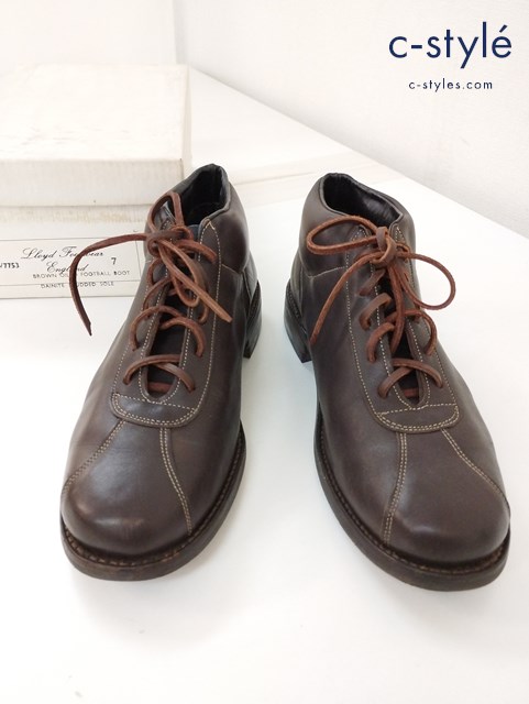 Lloid Foot Wear ロイドフットウェア BROWN OILED FOOTBALL BOOT 7 ブラウン V7753 シューツリー付き