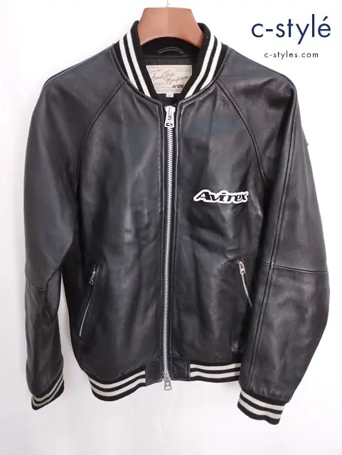 AVIREX アヴィレックス レザージャケット M ブラック バックロゴ 6181058