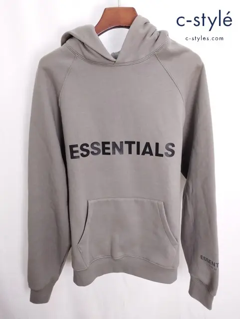 FOG ESSENTIALS エフオージーエッセンシャル フーディー M カーキ FRONT LOGO HOODIE 裏起毛