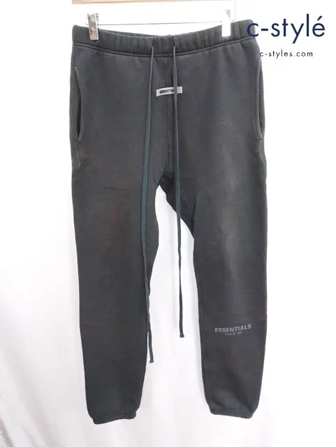 FOG ESSENTIALS エフオージーエッセンシャル スウェットパンツ S ブラック 裏起毛 ロゴ