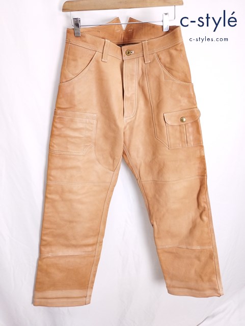 天神ワークス TENJIN WORKS パンツ 32 ベージュ Craftsman Pants CP01 牛革