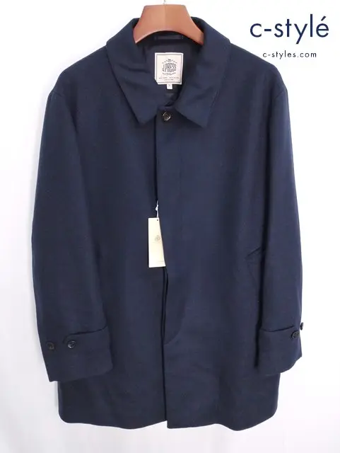 J.PRESS ジェイプレス ステンカラーコート 2L ネイビー ウール カシミヤ混