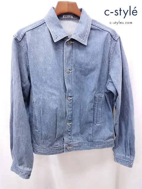 AURALEE オーラリー デニムジャケット 4 インディゴ SELVEDGE FADED LIGHT DENIM BLOUSON 綿100%