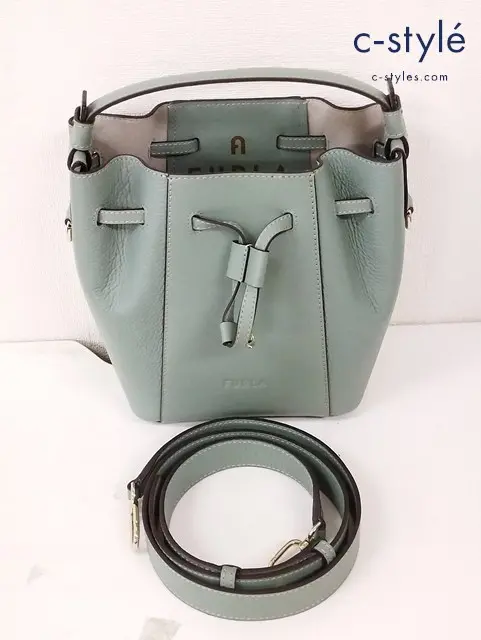 FURLA フルラ バケットバッグ グリーン系 ミアステラ ショルダーバッグ レザー 2WAY レディース