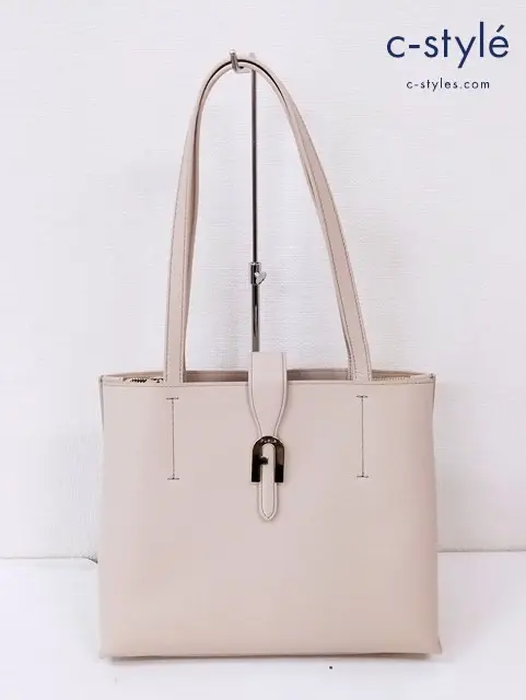 FURLA フルラ ハンドバッグ ベージュ レザー レディース