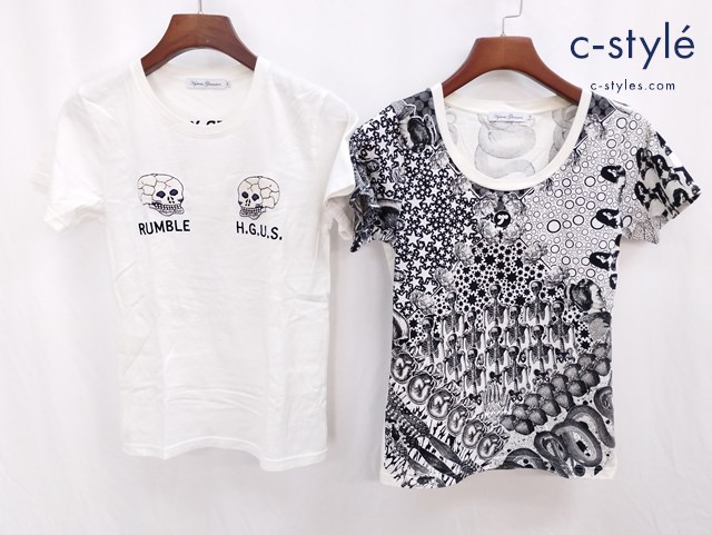 HYSTERIC GLAMOUR ヒステリックグラマー Tシャツ S ホワイト ドクロ 半袖