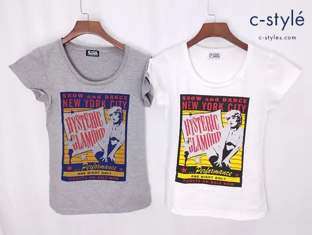 HYSTERIC GLAMOUR ヒステリックグラマー Tシャツ FREE ホワイト グレー ガール プリント