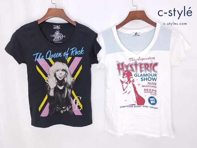 HYSTERIC GLAMOUR ヒステリックグラマー Tシャツ FREE ブラック ホワイト Queen of Rock 半袖