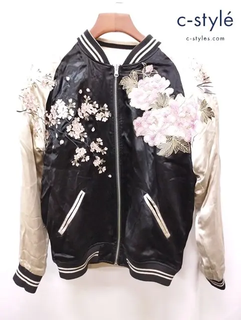 抜刀娘 バットウムスメ スカジャン XL ブラック×ホワイト