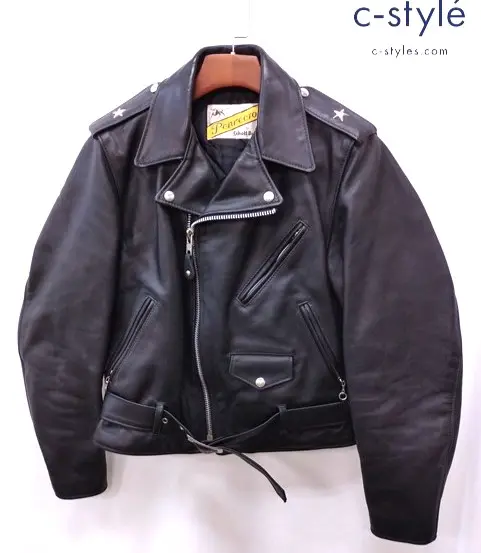 Schott ショット ダブルライダースレザージャケット ワンスター 38 ブラック