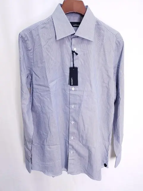 LARDINI ラルディーニ 長袖シャツ 40 ブルー系 イタリア製 ストライプ