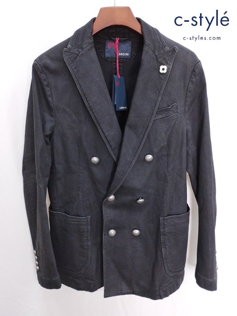 LARDINI ラルディーニ テーラードジャケット 48 ブラック M-JEREMY イタリア製