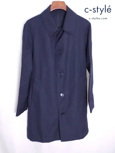 LARDINI ラルディーニ ステンカラーコート 48 ネイビー N-23024 イタリア製
