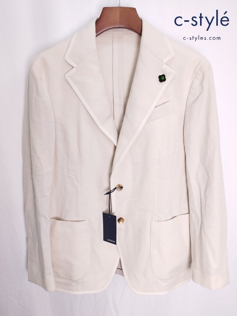 LARDINI ラルディーニ パイピングテーラードジャケット 48 クリーム M-C997AQ イタリア製
