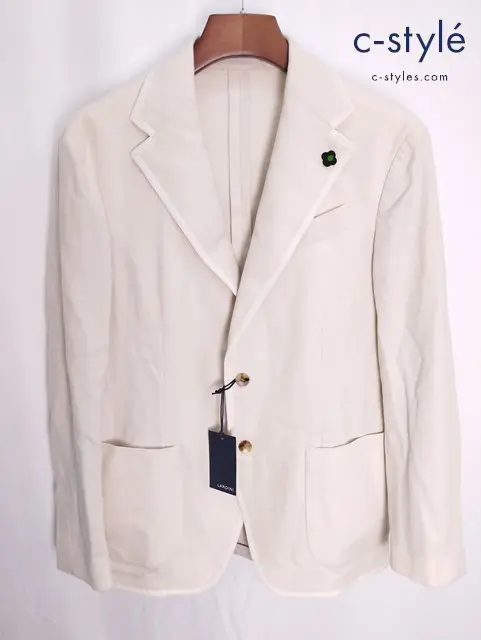 LARDINI ラルディーニ パイピングテーラードジャケット 48 クリーム M-C997AQ イタリア製