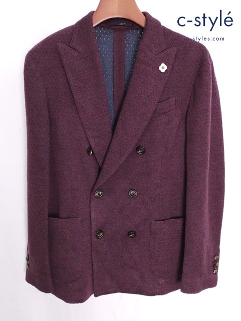 LARDINI ラルディーニ ニットテーラードジャケット 48 レッド系 JWLKJ2JE イタリア製
