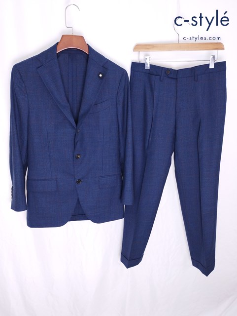 LARDINI ラルディーニ 段返り3Bジャケット スラックス 44 ネイビー セットアップ イタリア製