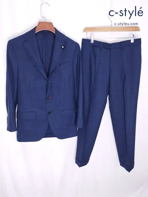 LARDINI ラルディーニ 段返り3Bジャケット スラックス 44 ネイビー セットアップ イタリア製