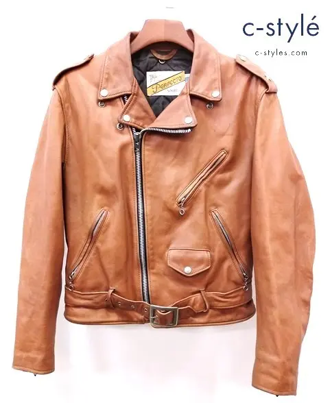 Schott ショット ダブルライダースレザージャケット ワンスター 38 キャメル