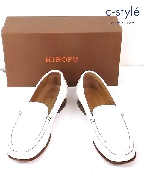 HIROFU ヒロフ スリッポン ローファー 24.0cm ホワイト 10102L レディース
