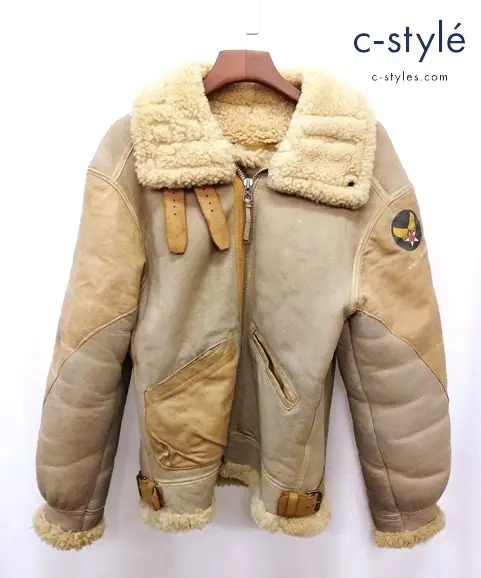 AVIREX アヴィレックス ムートンフライトジャケット 36 ベージュ系 TYPE B-3