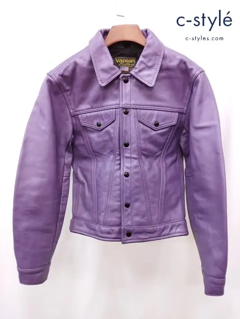 VANSON バンソン レザージャケット 36 パープル
