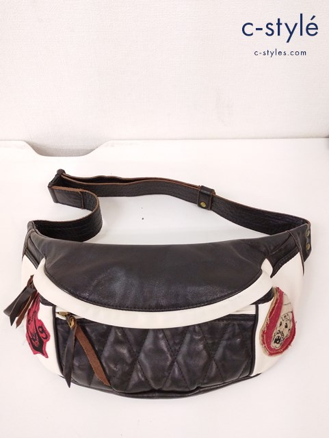 WEST RIDE ウエストライド ウエストバッグ ボディバッグ ブラック×ホワイト RIDING WAIST BAG