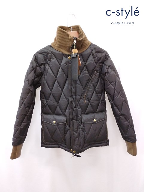 WEST RIDE ウエストライド ダウンジャケット S ブラック×カーキ RACING DOWN JACKET HJ-02/HJV-02