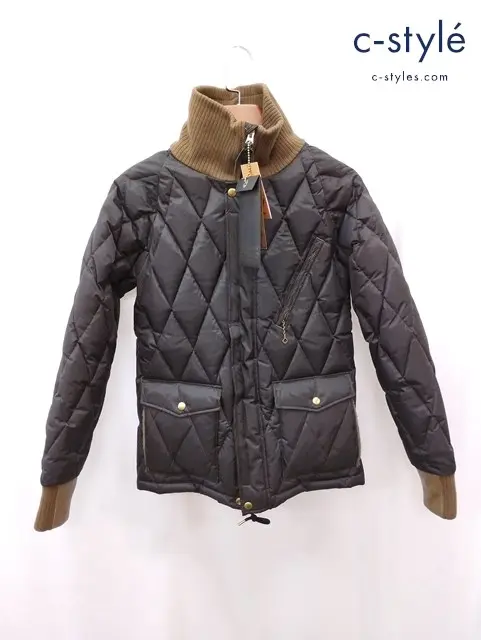 WEST RIDE ウエストライド ダウンジャケット S ブラック×カーキ RACING DOWN JACKET HJ-02/HJV-02