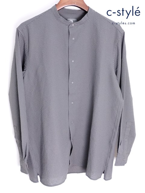 THE NORTH FACE ノースフェイス シアサッカーバンドカラーシャツ M ヒューズボックスグレー NR12230R