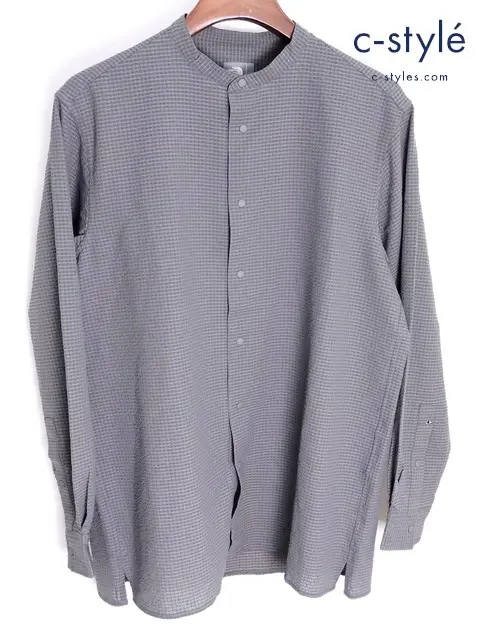 THE NORTH FACE ノースフェイス シアサッカーバンドカラーシャツ M ヒューズボックスグレー NR12230R